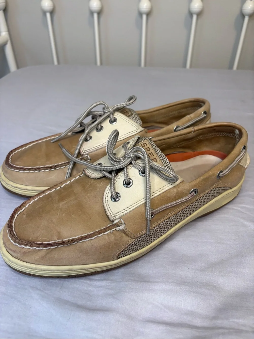 Sperry Top-Sider Leather Boat Shoes Tan Beige Men’s 10.5 M